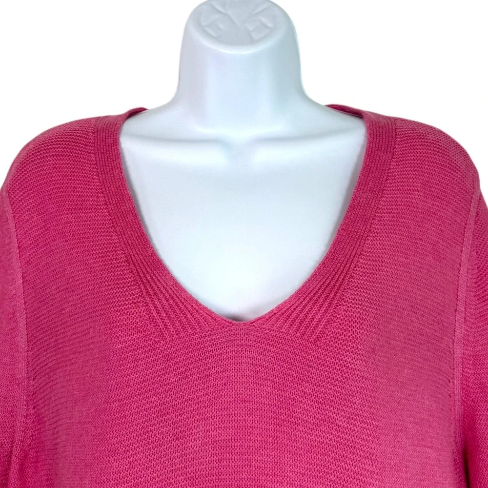 Talbots Lightweight Knit Sweater‎ Sz L Petite V Neck Coastal Prep Quiet Luxury